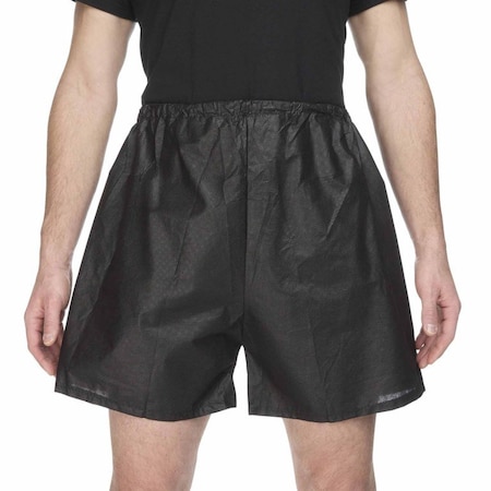 Reflections Exam Shorts Large / X-Large Black Spunbond Polypropylene Adult Disposable, 50PK 900532